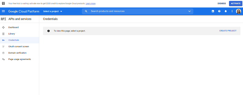Create a Project for the API key.png