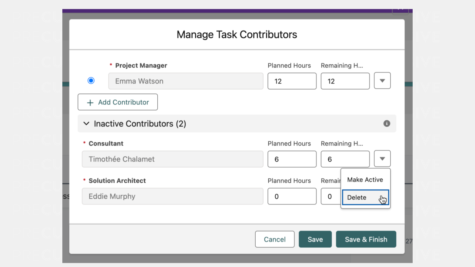 Delete Task Contributor