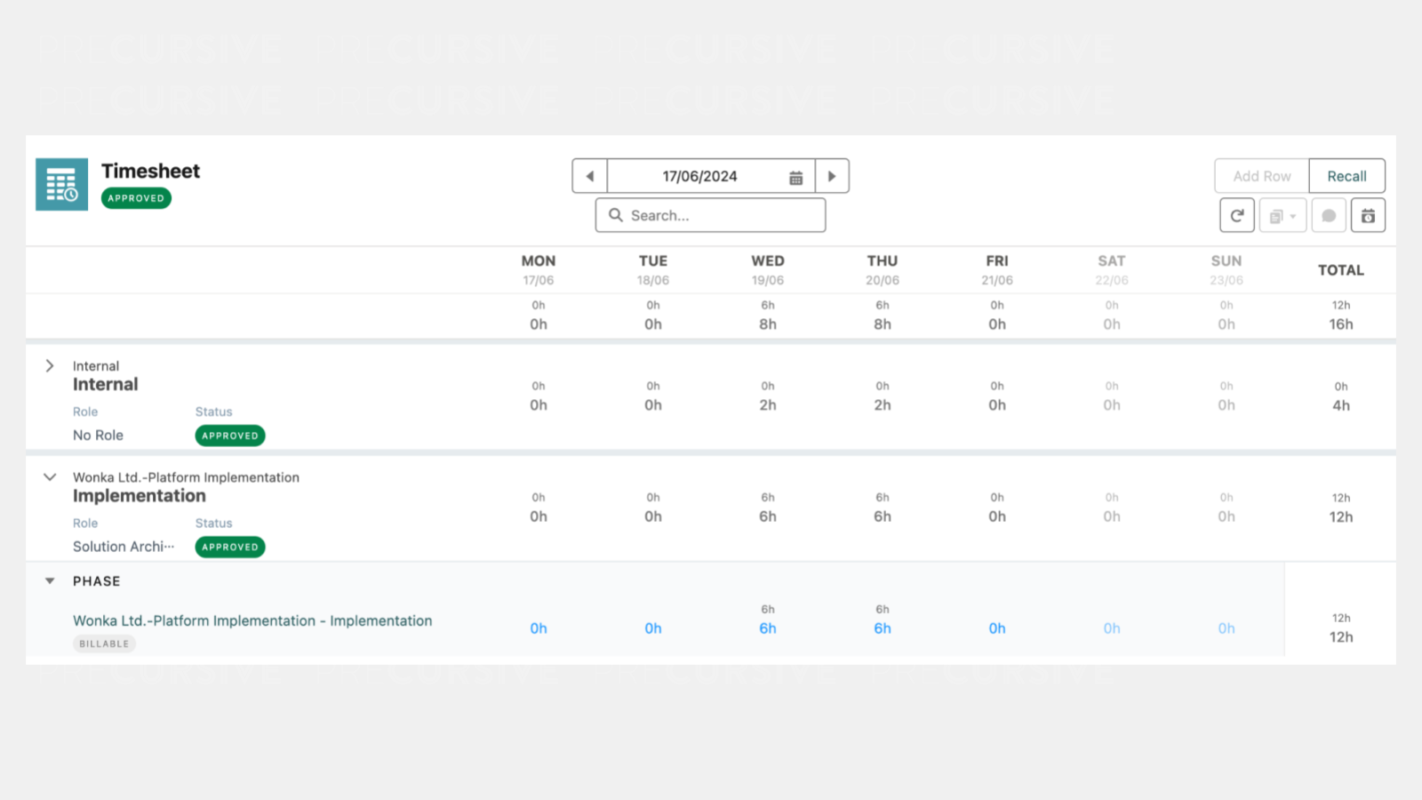 Colored Labels for Timesheet Lines